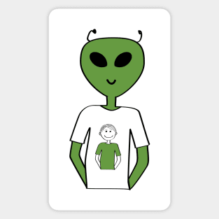 Alien Human T-shirt-T-shirt (short hair) Sticker